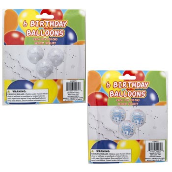 BALLOONS BIRTHDAY 6PK 12IN