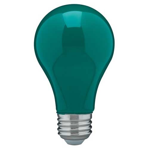 BULB A19 LED GREEN 8WATT 360DEG