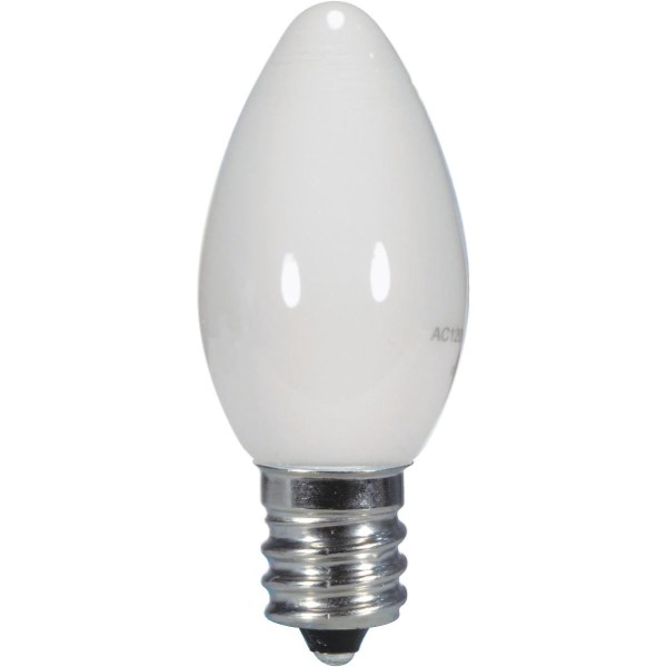 0.5 WATT LED C7 WHITE 2700K CANDELABRA BASE 120 VOLTS