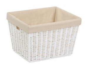 BASKET CORD W/LINER MEDIUM WHT