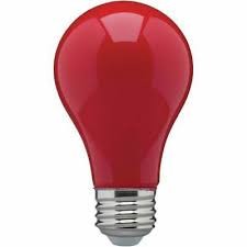 BULB A19 LED RED 8WATT 360DEG