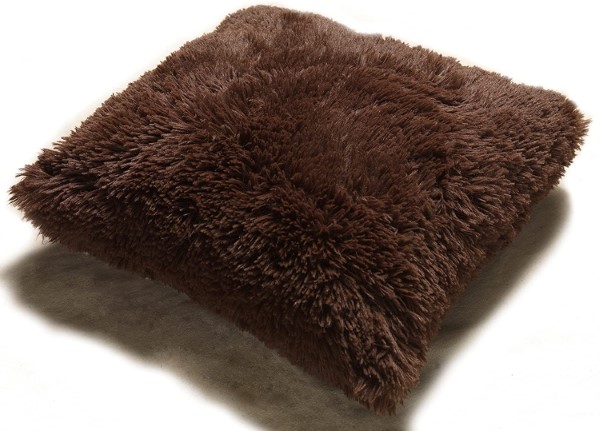 PV FUR 18X18 D.PILLOW CHOCOLATE