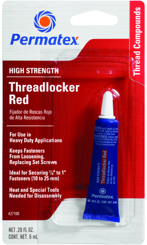 Permatex 27100 High-Strength Threadlocker, 6 mL Tube