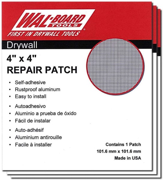 Wal-Board Drywall Repair Patch - 4" x 4" Self Adhesive Mesh w/Aluminum