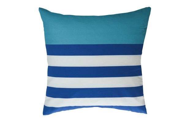 DANN FOLEY Pillow W/BLU&WH Strip