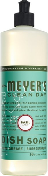 MRS MEYERS DISH SOAP BASIL 16oz