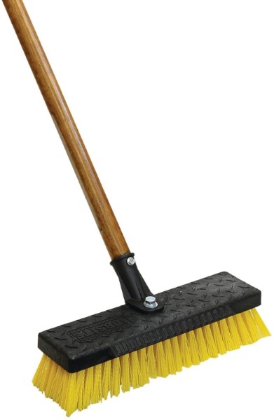 Quickie 266 Deck Scrub Brush, Hardwood Handle