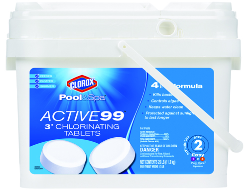 Clorox Pool & Spa Active99 Series 22025CLX Chlorinating Tablet, 25 lb