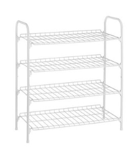 SHELF WIRE SHOE/ACC 4-TIER WHT