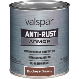 Valspar Anti-rust Oil-based Gloss Armor Rust Control Enamel, Brown, 1 Qt.