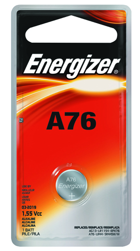 Energizer A76BPZ Alkaline Battery, A76 Battery, Manganese Dioxide, 1.5 V