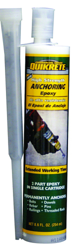 Quikrete 8620-31 Anchoring Epoxy, White, 8.6 oz Cartridge