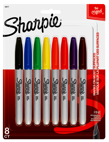 Sharpie 30217 Permanent Marker, Fine Assorted Lead/Tip