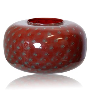 SCOTTISH RED Art Puff Glass Vase