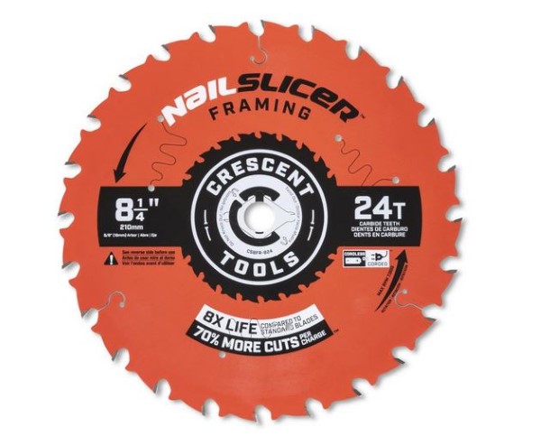 CRESCENT 8-1/4" x 24-Tooth NailSlicer Framing Circular Saw Blade