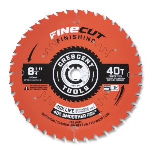 CRESCENT Circular Saw Blade 8 1/4" x 40 Tooth Fine Cut Finishing