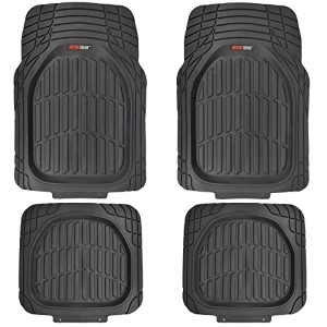 Motor Trend MT-921-BK FlexTough Tortoise - Heavy Duty Rubber Floor Mats for