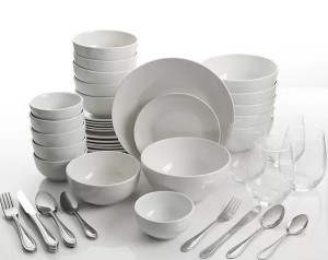 AUN 60PC DINNERWARE COMBO WHT