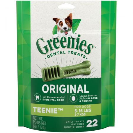 Greenies Original Teenie Natural Dental Dog Treats, 5-15 lbs