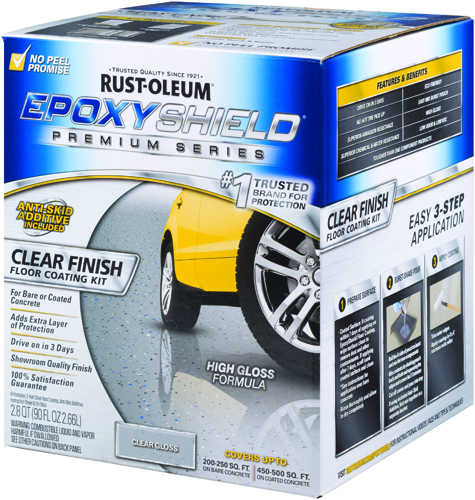 RUST-OLEUM EPOXYSHIELD 292514 Floor Coating Kit, Clear, High-Gloss