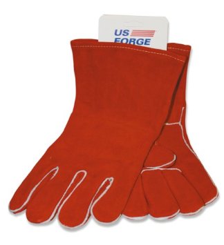 Us 401 Forge Welding Gloves Leather Deluxe - Red