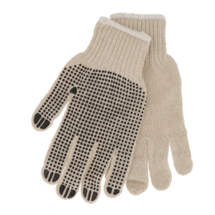 Utility Gloves Cotton Blend Dotted Grip Palm - Large