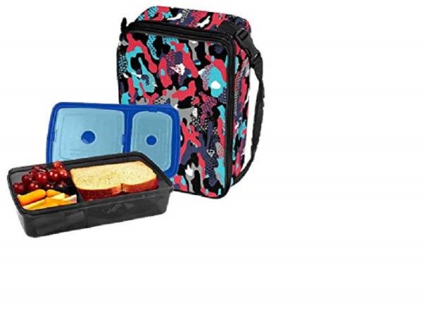 Fit & Fresh Bento Lunch Set, Red Jungle Camo