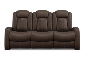 DUAL PWR RECLINING SOFA BROWN