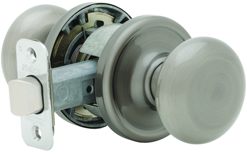 Kwikset 720J15CP6AL Door Knob, 2-1/4 in Strike, 1-3/8 to 1-3/4 in Thick