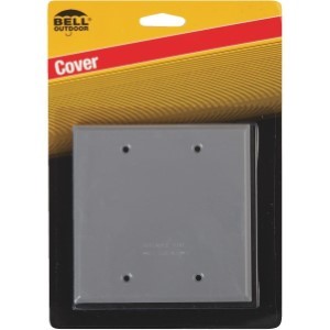 COVER BOX SQ PVC 2G BLANK GRAY