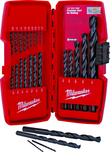 Milwaukee 48-89-2801 Drill Bit Set, Steel, Black Oxide, 21-Piece