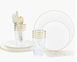 White/Gold 56PC Party Set