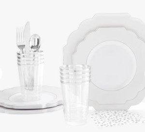 White/Silver 56PC Party Set