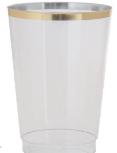 Clear/Gold Tumblers 12OZ 20PK