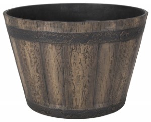 Landscapers Select PT-S056 Whiskey Barrel Planter - Weathered Oak