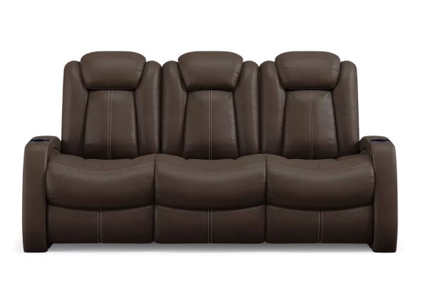 DUAL PWR RECLINING SOFA BROWN