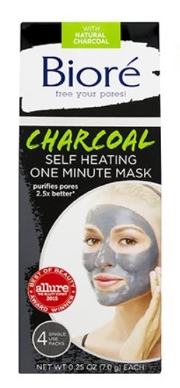 Biore Charcoal Self Heating One Minute Face Mask - 4 PK