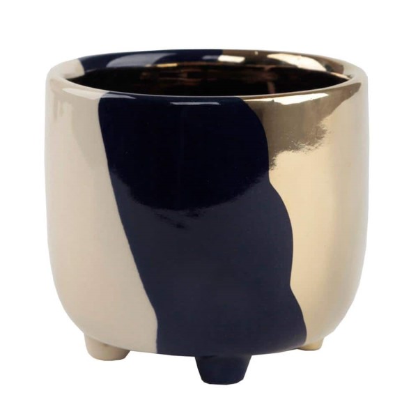 Footed Ceramic Planter NAVY