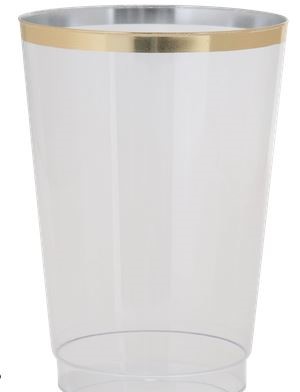 Clear/Gold Tumblers 12OZ 20PK