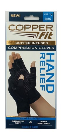 Copper Fit Hand Relief Compression Gloves L/XL