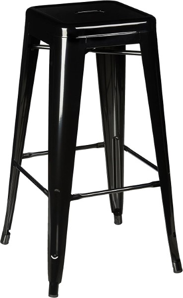 30" HIGH BLK METAL BAR STOOL