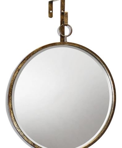 HAILE MIRROR ROUND ANTIQUE GOLD