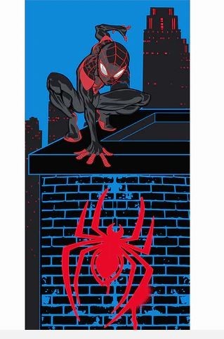 ROOF TOP SPIDERMAN  BEACH TOWEL