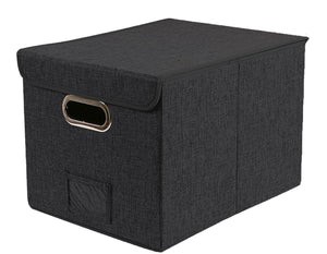 COLLAPSIBLE STORAGE BOX 2PCE BLK