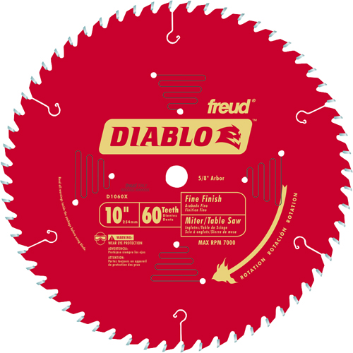 Diablo D1060X Circular Saw Blade, 10 in Dia, Carbide Cutting Edge, 5/8 in