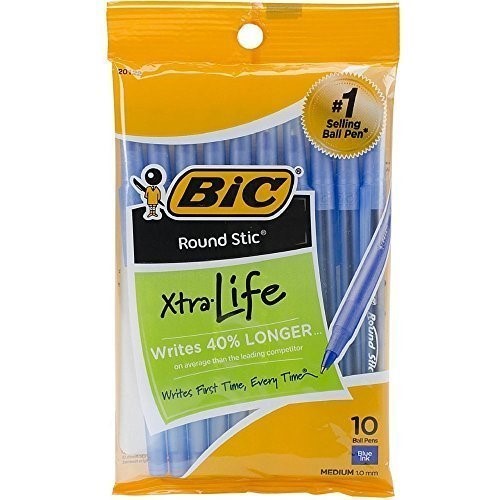 BIC BLUE INK PENS 10CT