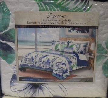 QUILT SET 5PC FULL/QUN TROPICAL