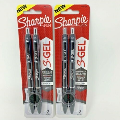 SHARPIE GEL PEN BLACK MED 2PK