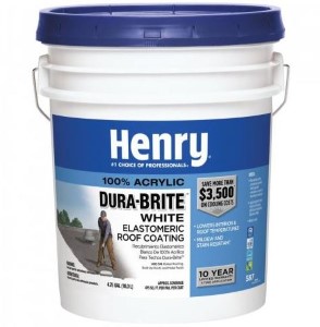 Henry HE587372 Elastomeric Roof Coating, White, 5 gal Pail