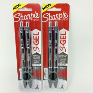 SHARPIE GEL PEN BLACK MED 2PK